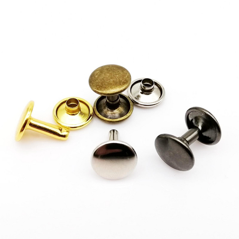 50 rinkinių 6/8/10 mm Aukštos kokybės metalinis dvigubas dangtelis, šoninis apvalus kniedės, odinis diržas, piniginės krepšys, batų drabužiai, nagų galvutės smaigalys su įrankiu