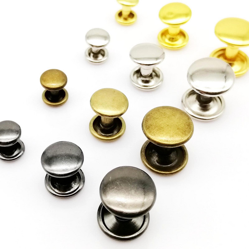 50 rinkinių 6/8/10 mm Aukštos kokybės metalinis dvigubas dangtelis, šoninis apvalus kniedės, odinis diržas, piniginės krepšys, batų drabužiai, nagų galvutės smaigalys su įrankiu