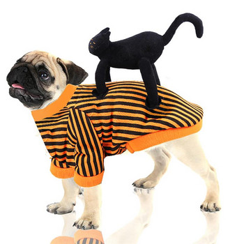 1 Κομμάτι Δημιουργικά Αστεία Ρούχα για Σκύλους Μόδας Κουτάβι Γατάκι Κοστούμι αποκριάτικου πάρτι Χαριτωμένο σκυλί με ριγέ ρούχα Αξεσουάρ για σκύλους
