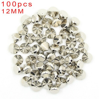100Pcs 6/8/10/12mm Κώνος Πλαστικές καρφιά και καρφιά 2 τρύπες Ράψτε CCB Δερμάτινα πριτσίνια Ασημί Χρυσό Μαύρο Punk DIY Χειροτεχνίες για τσάντες