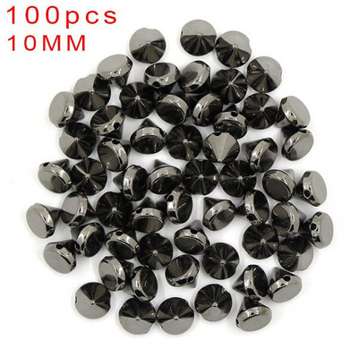 100Pcs 6/8/10/12mm Κώνος Πλαστικές καρφιά και καρφιά 2 τρύπες Ράψτε CCB Δερμάτινα πριτσίνια Ασημί Χρυσό Μαύρο Punk DIY Χειροτεχνίες για τσάντες
