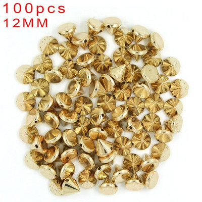 100Pcs 6/8/10/12mm Κώνος Πλαστικές καρφιά και καρφιά 2 τρύπες Ράψτε CCB Δερμάτινα πριτσίνια Ασημί Χρυσό Μαύρο Punk DIY Χειροτεχνίες για τσάντες