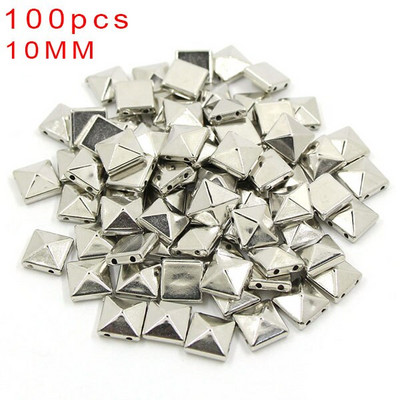 100Pcs 6/8/10/12mm Κώνος Πλαστικές καρφιά και καρφιά 2 τρύπες Ράψτε CCB Δερμάτινα πριτσίνια Ασημί Χρυσό Μαύρο Punk DIY Χειροτεχνίες για τσάντες