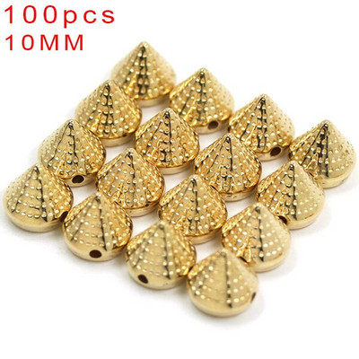 100Pcs 6/8/10/12mm Κώνος Πλαστικές καρφιά και καρφιά 2 τρύπες Ράψτε CCB Δερμάτινα πριτσίνια Ασημί Χρυσό Μαύρο Punk DIY Χειροτεχνίες για τσάντες