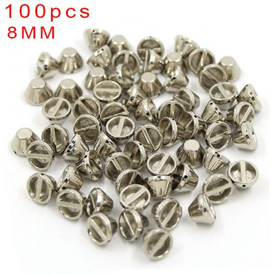 100Pcs 6/8/10/12mm Κώνος Πλαστικές καρφιά και καρφιά 2 τρύπες Ράψτε CCB Δερμάτινα πριτσίνια Ασημί Χρυσό Μαύρο Punk DIY Χειροτεχνίες για τσάντες