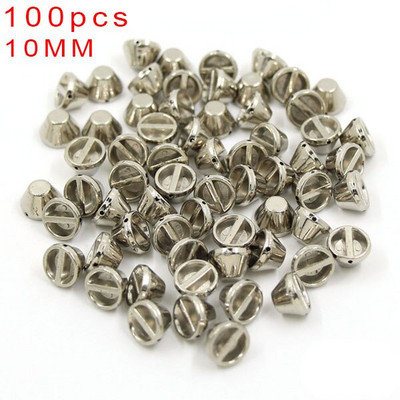 100Pcs 6/8/10/12mm Κώνος Πλαστικές καρφιά και καρφιά 2 τρύπες Ράψτε CCB Δερμάτινα πριτσίνια Ασημί Χρυσό Μαύρο Punk DIY Χειροτεχνίες για τσάντες