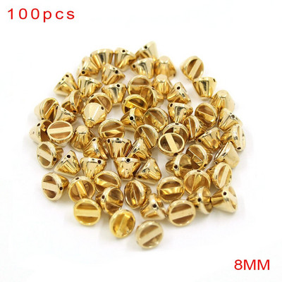 100Pcs 6/8/10/12mm Κώνος Πλαστικές καρφιά και καρφιά 2 τρύπες Ράψτε CCB Δερμάτινα πριτσίνια Ασημί Χρυσό Μαύρο Punk DIY Χειροτεχνίες για τσάντες