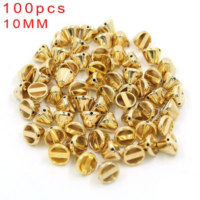 100Pcs 6/8/10/12mm Κώνος Πλαστικές καρφιά και καρφιά 2 τρύπες Ράψτε CCB Δερμάτινα πριτσίνια Ασημί Χρυσό Μαύρο Punk DIY Χειροτεχνίες για τσάντες