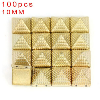 100Pcs 6/8/10/12mm Κώνος Πλαστικές καρφιά και καρφιά 2 τρύπες Ράψτε CCB Δερμάτινα πριτσίνια Ασημί Χρυσό Μαύρο Punk DIY Χειροτεχνίες για τσάντες
