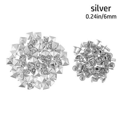 100 vnt. Žvaigždės Kniedės Sidabrinis Metalas Oda Amatai „Pasidaryk pats“ Smeigės Spygliai Dėmės Nailhead Rokas Punk Drabužiai Drabužių Siuvimo Apdaila