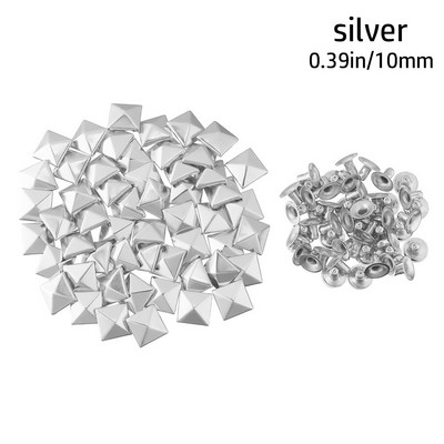 100 vnt. Žvaigždės Kniedės Sidabrinis Metalas Oda Amatai „Pasidaryk pats“ Smeigės Spygliai Dėmės Nailhead Rokas Punk Drabužiai Drabužių Siuvimo Apdaila