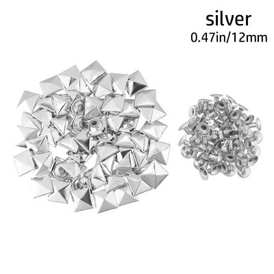 100 vnt. Žvaigždės Kniedės Sidabrinis Metalas Oda Amatai „Pasidaryk pats“ Smeigės Spygliai Dėmės Nailhead Rokas Punk Drabužiai Drabužių Siuvimo Apdaila