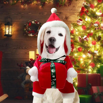 Χριστουγεννιάτικη στολή σκύλου Αστεία ρούχα για κατοικίδια Cosplay Ρούχα Άγιου Βασίλη με κολλώδη αγκράφα Χαριτωμένο κουτάβι Χριστουγεννιάτικη στολή Δώρο για