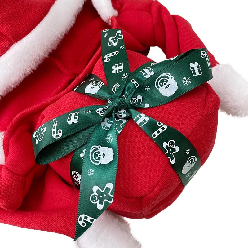 Costum de Crăciun pentru câine, haine amuzante pentru animale de companie, ținută de Moș Crăciun, cu cataramă lipicioasă, drăguț cățeluș, costum de vacanță, cadou pentru