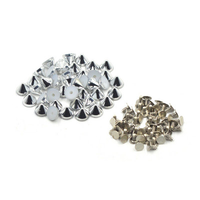 KALASO 100Seturi Argintiu Aur Placat Negru Con Acrilic Știfturi Punk Nituri Tețuri pentru Pantofi Geanta Decorarea hainelor 6.5x5mm