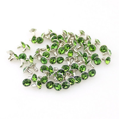 100 komplekti/partii 7mm Mood Värvilised kivikivid Nahale needid Vask kristallist naelu meisterdamiseks tarvikud riided kotid kaunistus