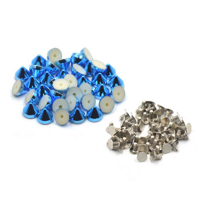 KALASO 100 seturi de conuri acrilice multicolore punk punk nituri țepi pentru pantofi, pungă, sticle, decorare, accesorii de artizanat, 6,5 x 5 mm