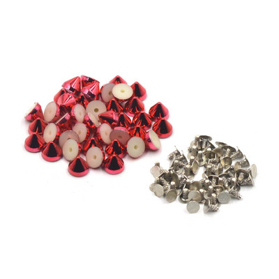 KALASO 100 seturi de conuri acrilice multicolore punk punk nituri țepi pentru pantofi, pungă, sticle, decorare, accesorii de artizanat, 6,5 x 5 mm