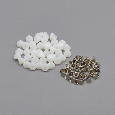 KALASO 100 seturi de conuri acrilice multicolore punk punk nituri țepi pentru pantofi, pungă, sticle, decorare, accesorii de artizanat, 6,5 x 5 mm