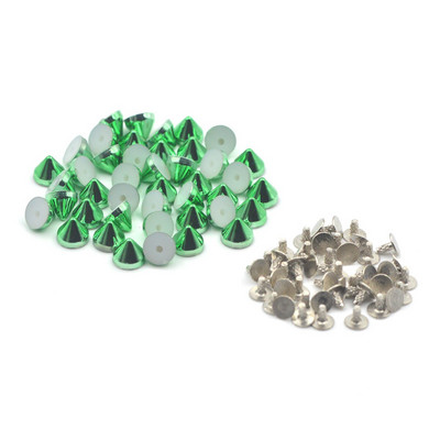 KALASO 100 seturi de conuri acrilice multicolore punk punk nituri țepi pentru pantofi, pungă, sticle, decorare, accesorii de artizanat, 6,5 x 5 mm