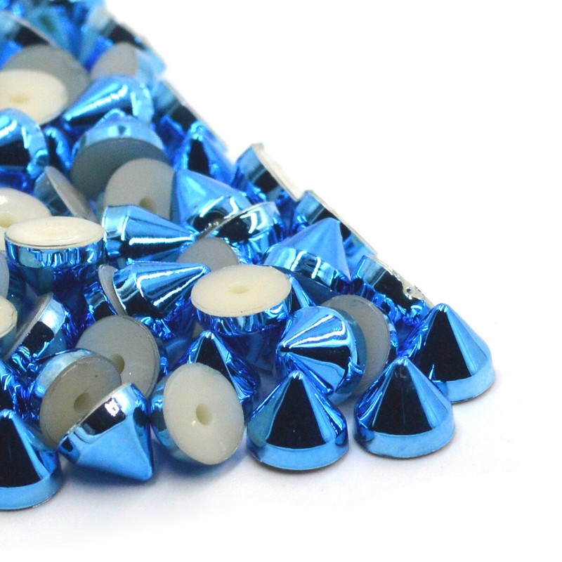 KALASO 100 seturi de conuri acrilice multicolore punk punk nituri țepi pentru pantofi, pungă, sticle, decorare, accesorii de artizanat, 6,5 x 5 mm