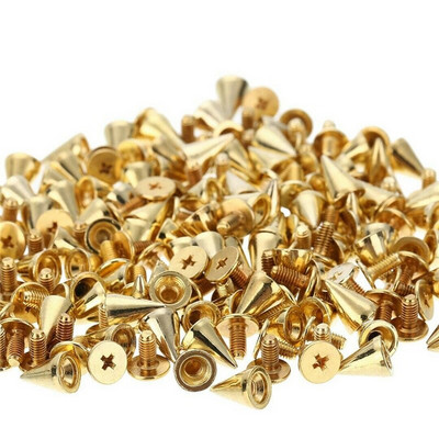 100 vnt. / partijoje lydinio smaigaliai kūginiai smeigtukai Kniedės kulkos smaigaliai kūginiai sraigtiniai smeigtukai drabužiams Leathercraft punk rock 7x10mm kūginiai smaigaliai