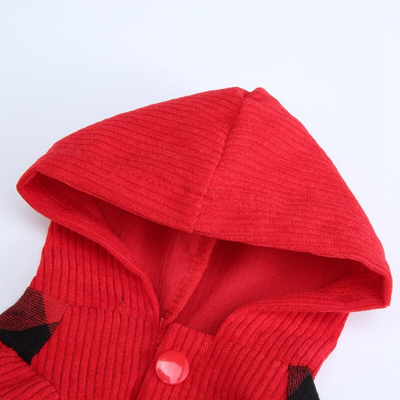 Suknelė su languotu šunų gobtuvu, šilta minkšta šuns megztinio sijono apranga su skrybėle Rudens ir žieminiai augintinio paltai