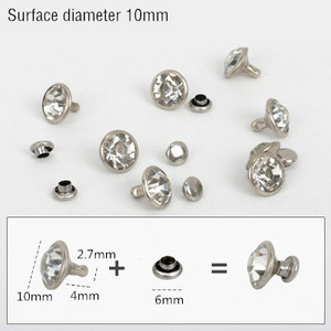 30-100Sets Crystal Kalnų krištolas Kniedės Diamante Studs DIY Amatai Drabužių Krepšys Oda Dekoras Rebite Spikes Stiklas Gręžtuvas Nagas