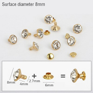 30-100Sets Crystal Kalnų krištolas Kniedės Diamante Studs DIY Amatai Drabužių Krepšys Oda Dekoras Rebite Spikes Stiklas Gręžtuvas Nagas