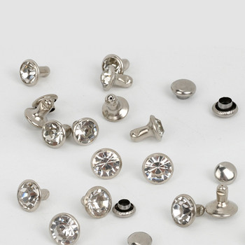 30-100 σετ Crystal Rhinestone Trim Rivets Diamante Studs DIY Crafts Τσάντα ρούχων Δερμάτινη διακόσμηση Rebite Spikes Γυάλινο τρυπάνι Καρφί