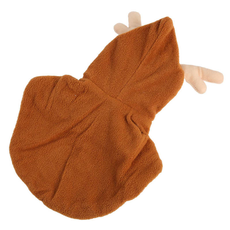 Drăguț câine costum de elan de Crăciun moale, cald, larg, la modă, cățeluș, elan, haină cu glugă pentru câini de talie mică, haine de petrecere pentru animale de companie