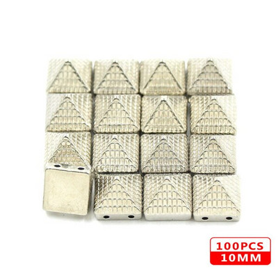 100 vnt. Siuvamosios kniedės CCB piramidinės kūgio kniedės Visų rūšių plastikinės smeigės Sidabrinis Auksas Juodi Spygliai Odiniams Drabužiams Aksesuarai Pasidaryk pats