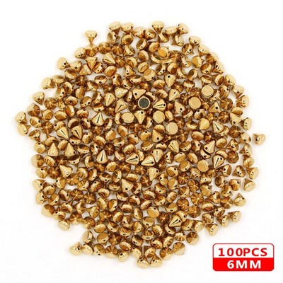 100 vnt. Siuvamosios kniedės CCB piramidinės kūgio kniedės Visų rūšių plastikinės smeigės Sidabrinis Auksas Juodi Spygliai Odiniams Drabužiams Aksesuarai Pasidaryk pats