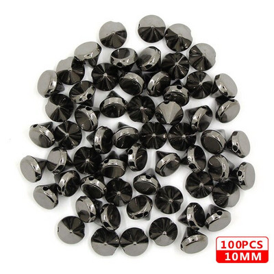 100 vnt. Siuvamosios kniedės CCB piramidinės kūgio kniedės Visų rūšių plastikinės smeigės Sidabrinis Auksas Juodi Spygliai Odiniams Drabužiams Aksesuarai Pasidaryk pats