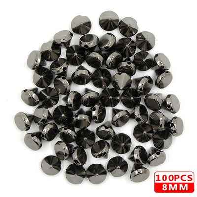 100 vnt. Siuvamosios kniedės CCB piramidinės kūgio kniedės Visų rūšių plastikinės smeigės Sidabrinis Auksas Juodi Spygliai Odiniams Drabužiams Aksesuarai Pasidaryk pats