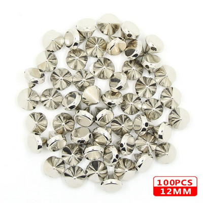 100 vnt. Siuvamosios kniedės CCB piramidinės kūgio kniedės Visų rūšių plastikinės smeigės Sidabrinis Auksas Juodi Spygliai Odiniams Drabužiams Aksesuarai Pasidaryk pats