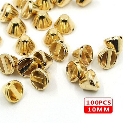 100 vnt. Siuvamosios kniedės CCB piramidinės kūgio kniedės Visų rūšių plastikinės smeigės Sidabrinis Auksas Juodi Spygliai Odiniams Drabužiams Aksesuarai Pasidaryk pats