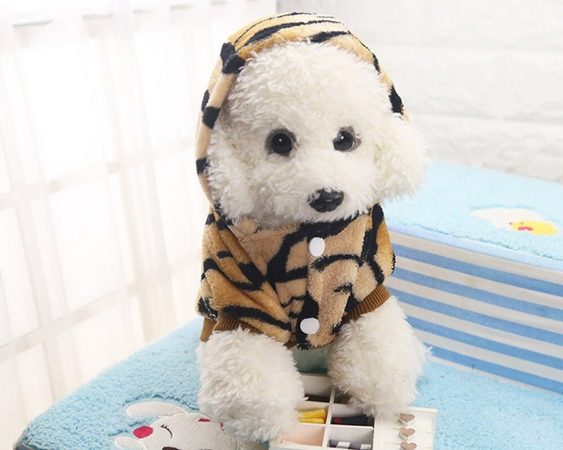 Tiigrimustriga koerte pidžaama soe kutsika kombinesoon sügistalvine riie prantsuse buldogile corgi cosplay kostüümidele York Halloweeni ülikond