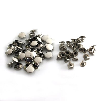 100 seturi de nituri din metal cu un singur capac, 3 mm ~ 10 mm, nituri rotunde pentru artizanat din piele, geantă, curea, îmbrăcăminte, pălărie, pantofi, guler pentru animale de companie
