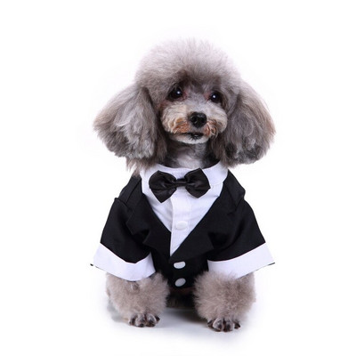 pulmakleit lemmiklooma koer riided ülikond Koer Lemmiklooma ülikond Cachorro Mascotas ülikond Triibuline smoking kikilips Pulmasärk Härrasmehe kostüüm