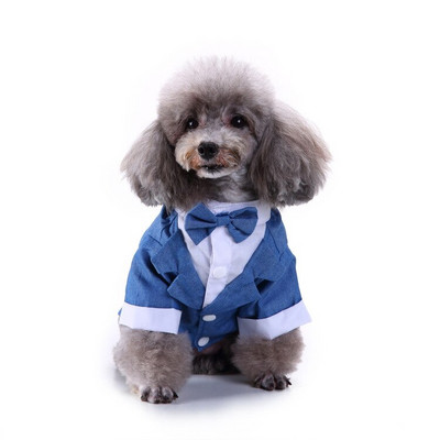 pulmakleit lemmiklooma koer riided ülikond Koer Lemmiklooma ülikond Cachorro Mascotas ülikond Triibuline smoking kikilips Pulmasärk Härrasmehe kostüüm
