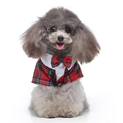 pulmakleit lemmiklooma koer riided ülikond Koer Lemmiklooma ülikond Cachorro Mascotas ülikond Triibuline smoking kikilips Pulmasärk Härrasmehe kostüüm
