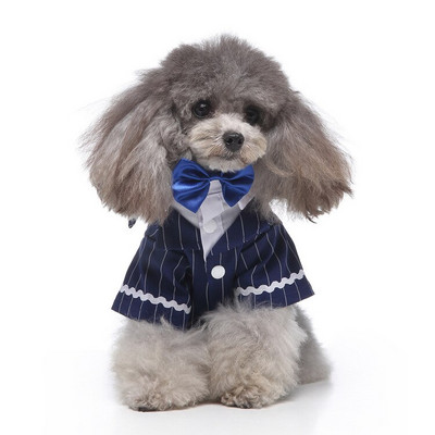 pulmakleit lemmiklooma koer riided ülikond Koer Lemmiklooma ülikond Cachorro Mascotas ülikond Triibuline smoking kikilips Pulmasärk Härrasmehe kostüüm