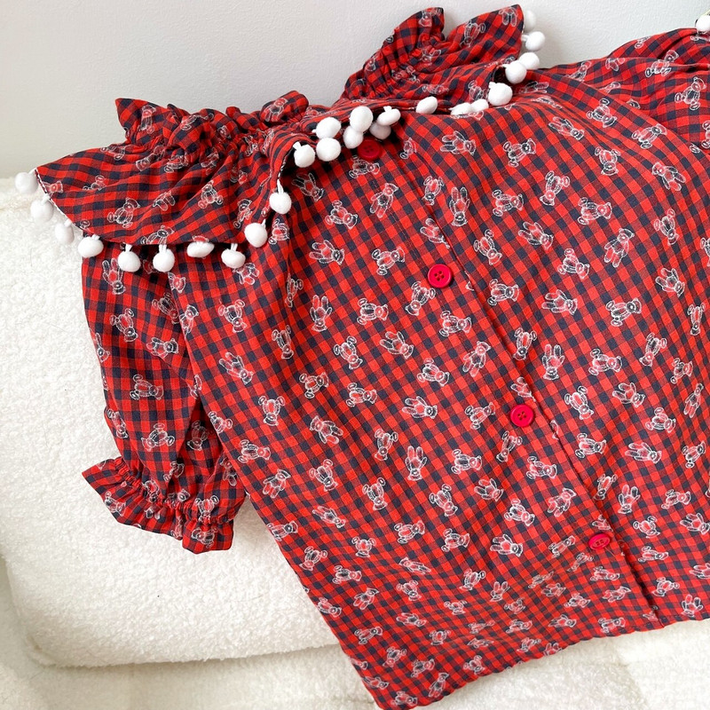 MPK uus seeria Koerte ruuduline nukuriided Armsad riided Printsessi stiil