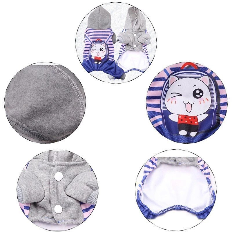 Nové zimné teplé oblečenie pre psov, oblečenie pre domáce zvieratá, obleky, kreslená bunda, oblečenie, mikina s kapucňou pre malé psy, čivava, yorkshirský teriér GGC34