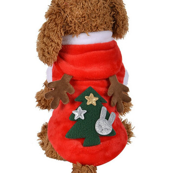 Φθινοπωρινά ρούχα για κατοικίδια χειμωνιάτικα φανέλα Ζεστά παλτό για σκύλους Ρούχα για σκύλους Στολή Χριστουγεννιάτικων ενδυμάτων γατούλα κουταβιού Πρωτοχρονιά