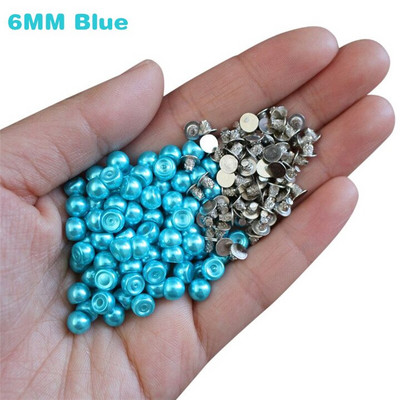 50Komplektid 6MM/8MM Värvi imitatsioon Pärlite needid Naastud DIY Pulmakaunistused Neetid Pärlid Rõivased Nahast kingad Aksessuaarid Helmed Naelud