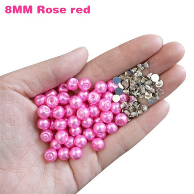 50Komplektid 6MM/8MM Värvi imitatsioon Pärlite needid Naastud DIY Pulmakaunistused Neetid Pärlid Rõivased Nahast kingad Aksessuaarid Helmed Naelud