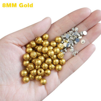 50Komplektid 6MM/8MM Värvi imitatsioon Pärlite needid Naastud DIY Pulmakaunistused Neetid Pärlid Rõivased Nahast kingad Aksessuaarid Helmed Naelud