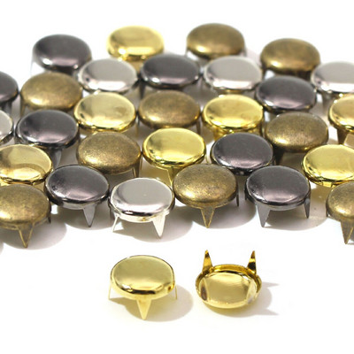 100 tk ümmargused needid kulla/hõbeda/must/pronksi värvi naelu 6-12 mm nelja küünega nahast needid teksadele DIY tarvikud rõivaste jaoks